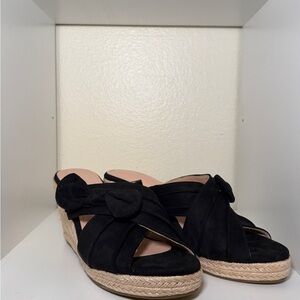 Fashare Elegant Black Wedge Sandals Never Worn Before Sz 9.5